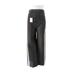 NWT Rick Owens Women's Grey Wide Leg Tuxedo Trousers with Side Stripe Sz 40/US4‎